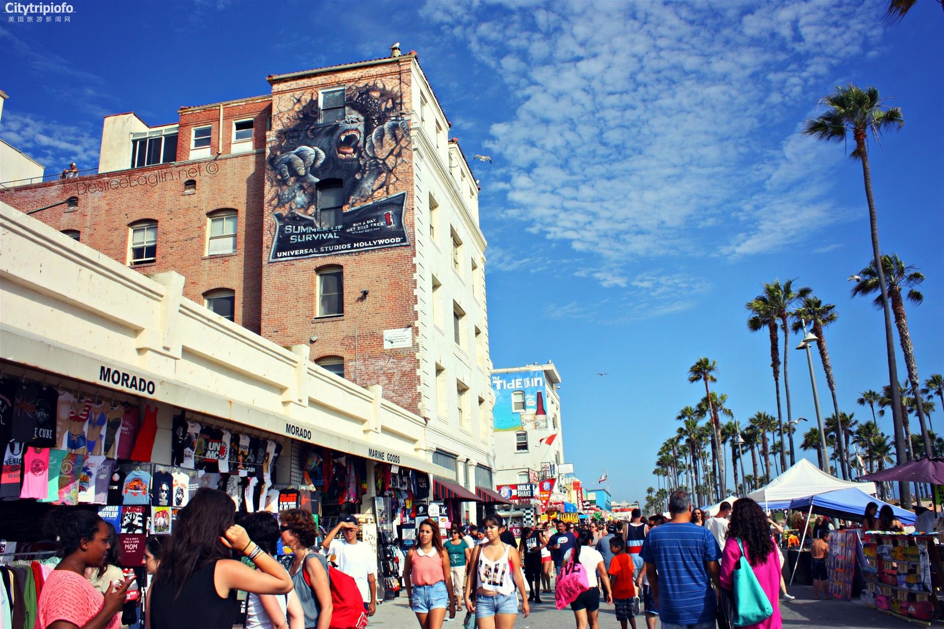 《洛杉矶特色海滩威尼斯海滨大道Venice Boardwalk》