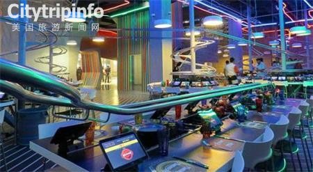 《阿联酋新奇餐厅 食物乘过山车到达顾客面前》