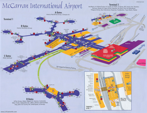 《拉斯维加斯机场（LAS）候机楼， Terminal 1，3》